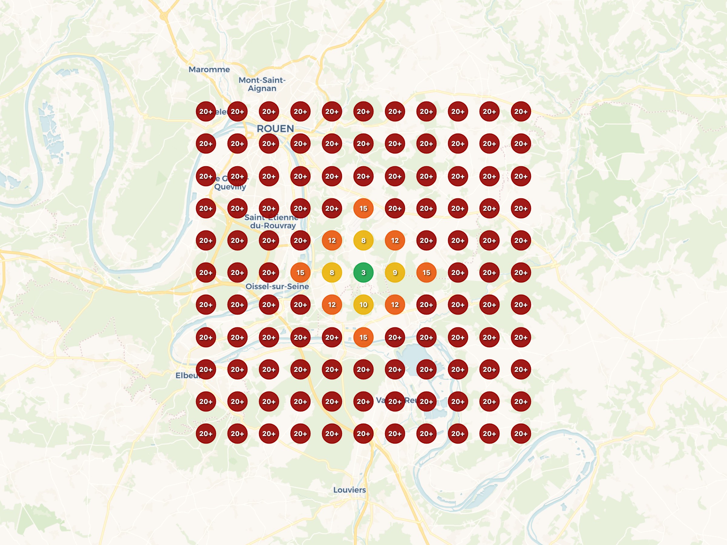 Carte de visibilité Google Maps avant accompagnement
